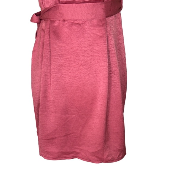 NWT Hello Molly If The Gown Fits Satin Wrap Draped Mini Dress in Rose - 6 - Picture 11 of 16